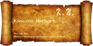 Konczos Norbert névjegykártya